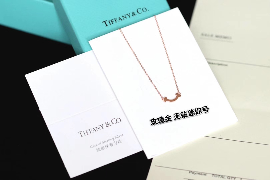 Tiffany & Co. Tiffany&Co.三色微笑迷你号 锁骨项链