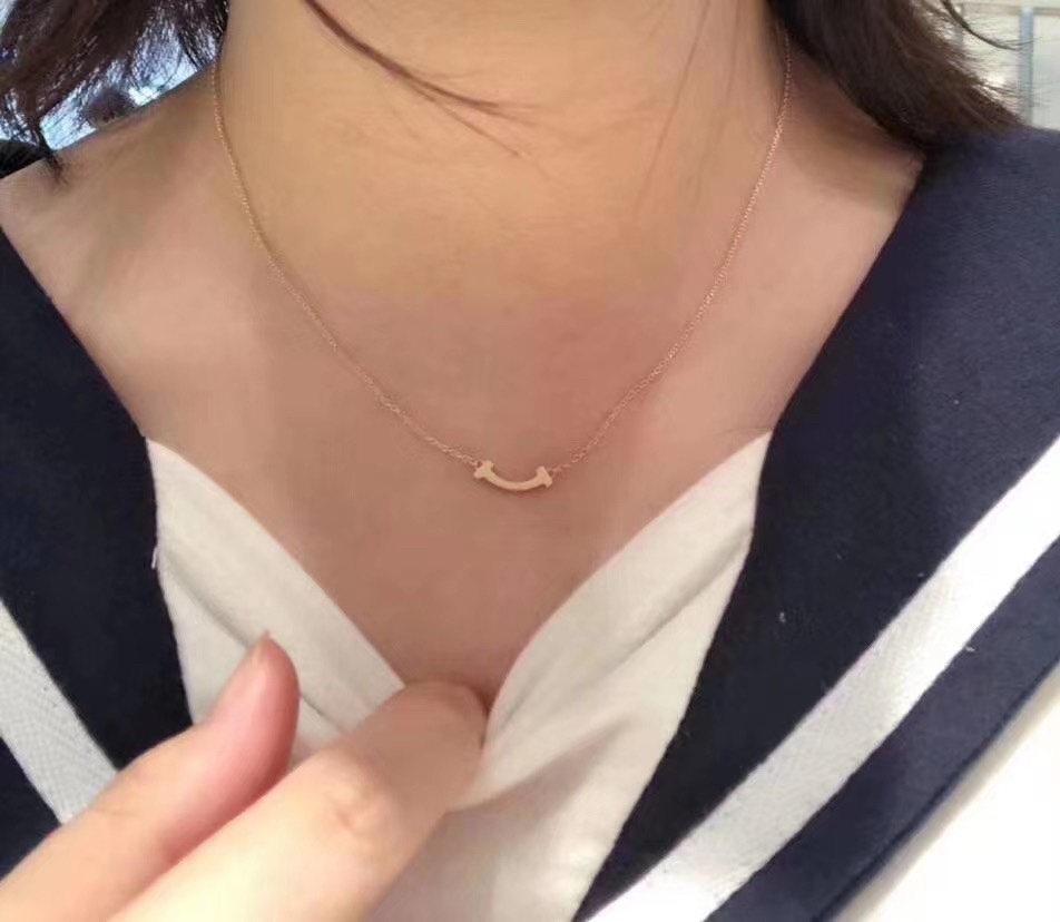 Tiffany & Co. Tiffany&Co.三色微笑迷你号 锁骨项链