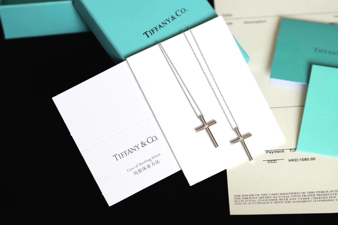 Tiffany & Co. Tiffany&Co. 纯银十字架锁骨项链