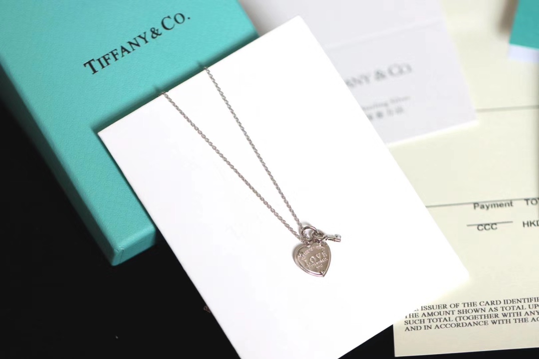Tiffany & Co. Tiffany&Co. 心锁 纯银 锁骨项链