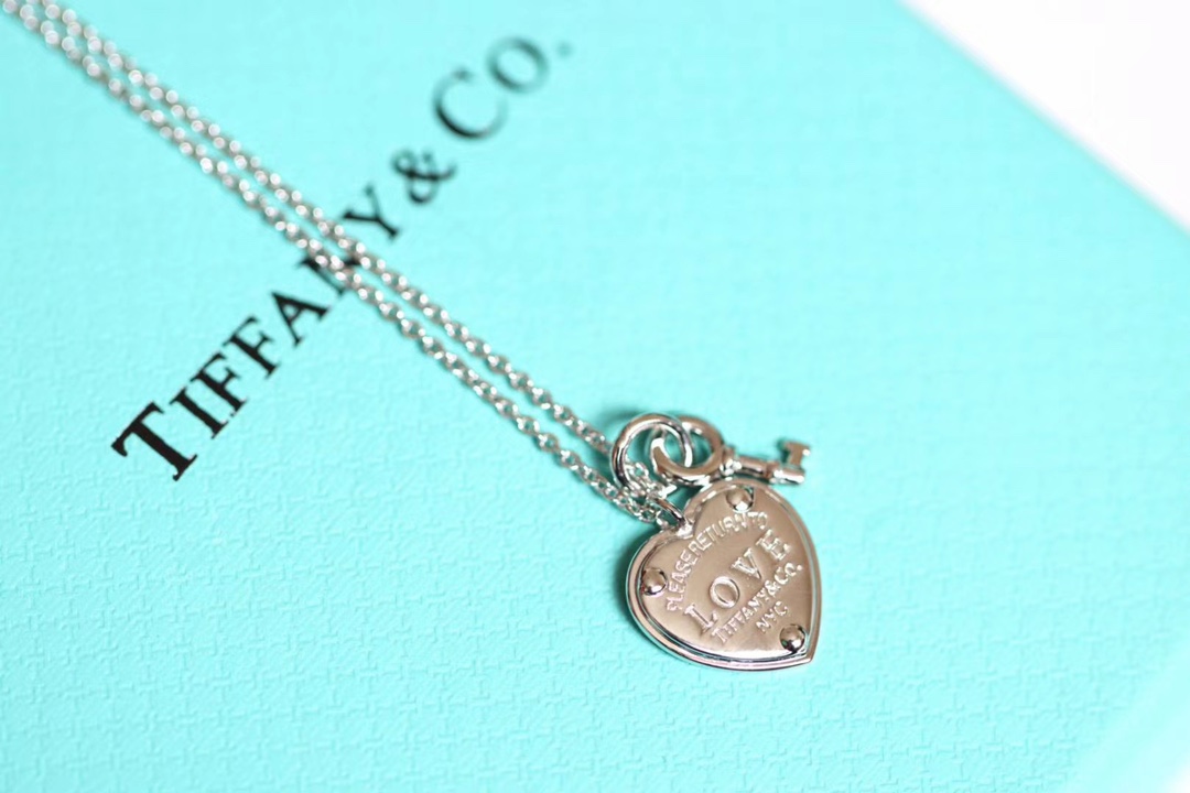 Tiffany & Co. Tiffany&Co. 心锁 纯银 锁骨项链