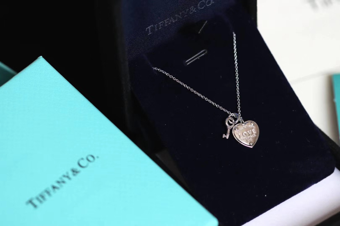 Tiffany & Co. Tiffany&Co. 心锁 纯银 锁骨项链