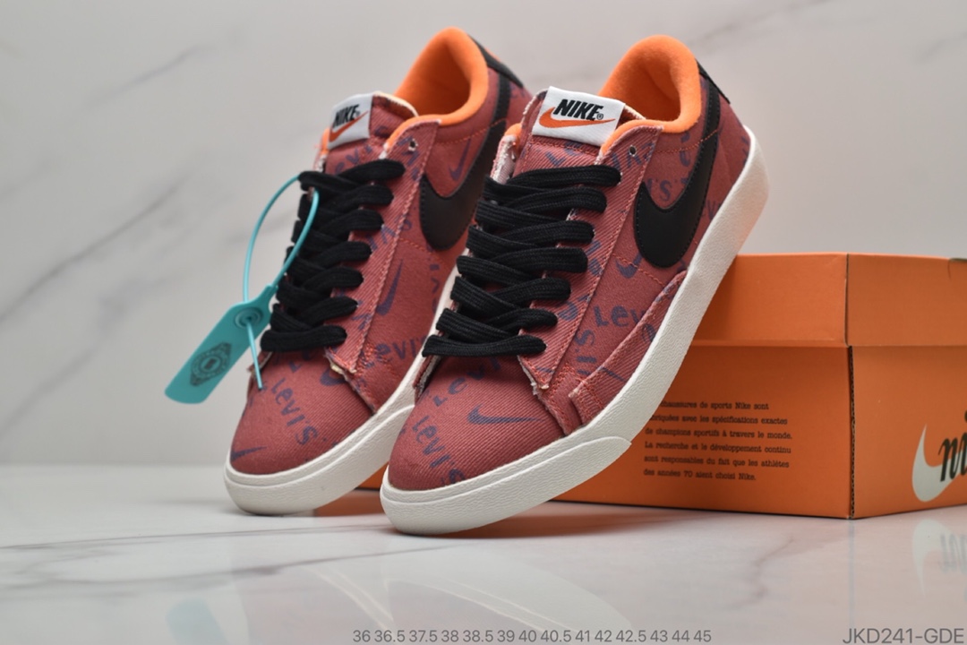 160 Nike Blazer Mid x Levi's Strauss 开拓者李维斯特牛仔 低帮百搭休闲运动板鞋 货号 KB6806-003