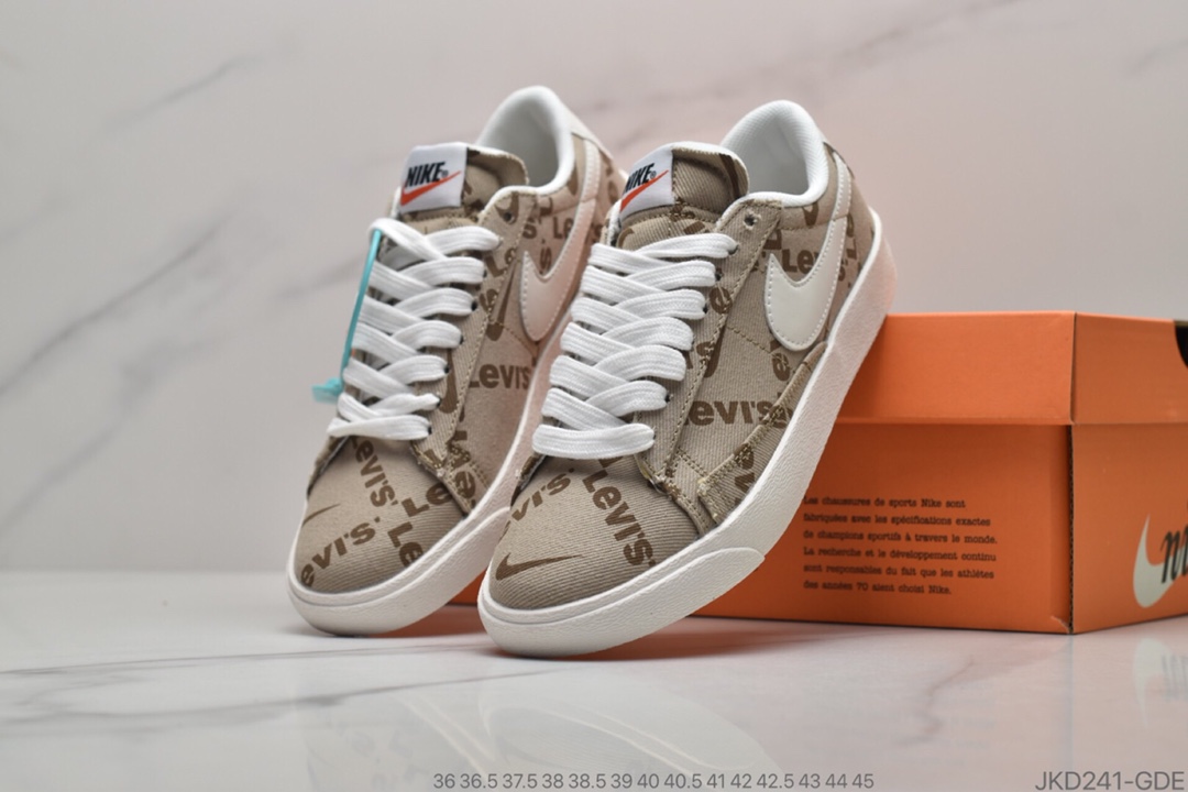 160 Nike Blazer Mid x Levi's Strauss 开拓者李维斯特牛仔 低帮百搭休闲运动板鞋 货号 KB6806-003