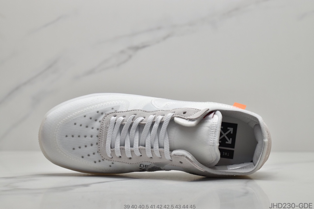 190  Off-White x Nike Air Force 1 Low ”Volt” 2.0空军一号经典百搭低帮休闲运动板鞋“OW透灰白”AO4606-100