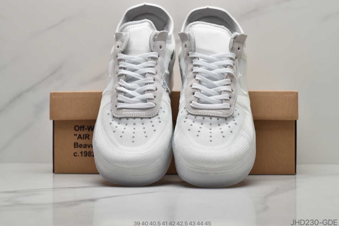 190  Off-White x Nike Air Force 1 Low ”Volt” 2.0空军一号经典百搭低帮休闲运动板鞋“OW透灰白”AO4606-100