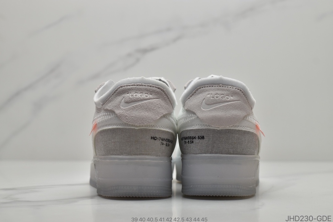 190  Off-White x Nike Air Force 1 Low ”Volt” 2.0空军一号经典百搭低帮休闲运动板鞋“OW透灰白”AO4606-100