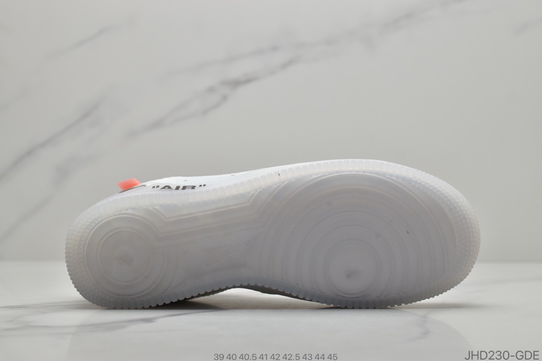 190  Off-White x Nike Air Force 1 Low ”Volt” 2.0空军一号经典百搭低帮休闲运动板鞋“OW透灰白”AO4606-100