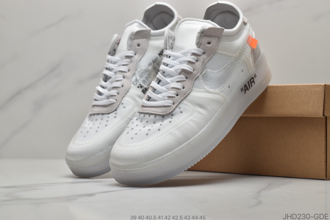 190  Off-White x Nike Air Force 1 Low ”Volt” 2.0空军一号经典百搭低帮休闲运动板鞋“OW透灰白”AO4606-100 ID:JHD230-GDR