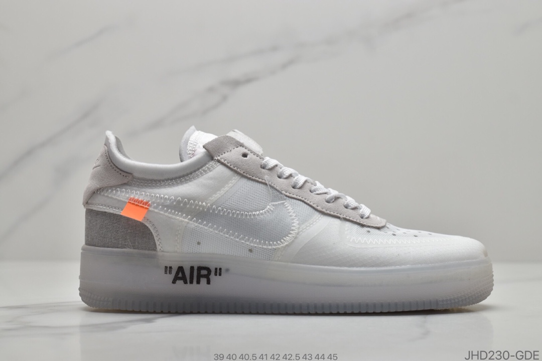 190  Off-White x Nike Air Force 1 Low ”Volt” 2.0空军一号经典百搭低帮休闲运动板鞋“OW透灰白”AO4606-100 ID:JHD230-GDR