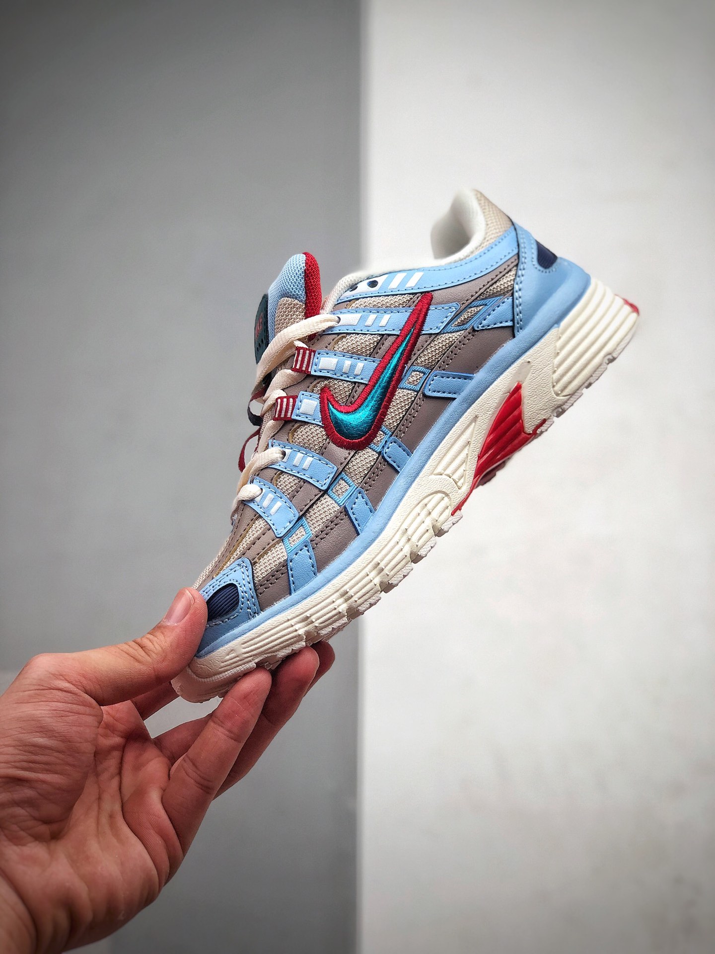 210 耐克Nike P-6000 CNPT”Sail/Teal/Desert Sand”系列复古老爹风休闲运动舒适跑鞋“ 货号：CK2961-131