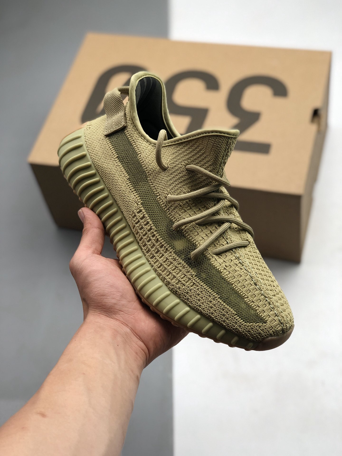 190 公司级真爆 Adidas Yeezy 350 Boost V2 抹茶绿 货号：FY5346