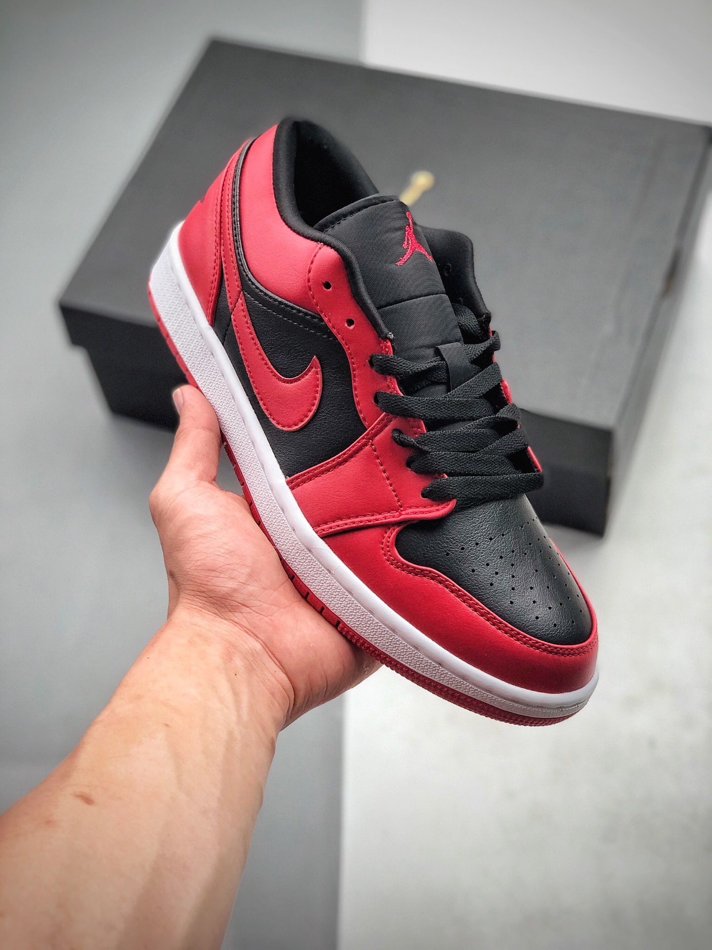 210 公司级Air Jordan 1 Low”Spruce Aura”AJ1乔一丹代低头帮层经典复古文休化闲运篮动球鞋 黑红禁穿  货号：553558-606