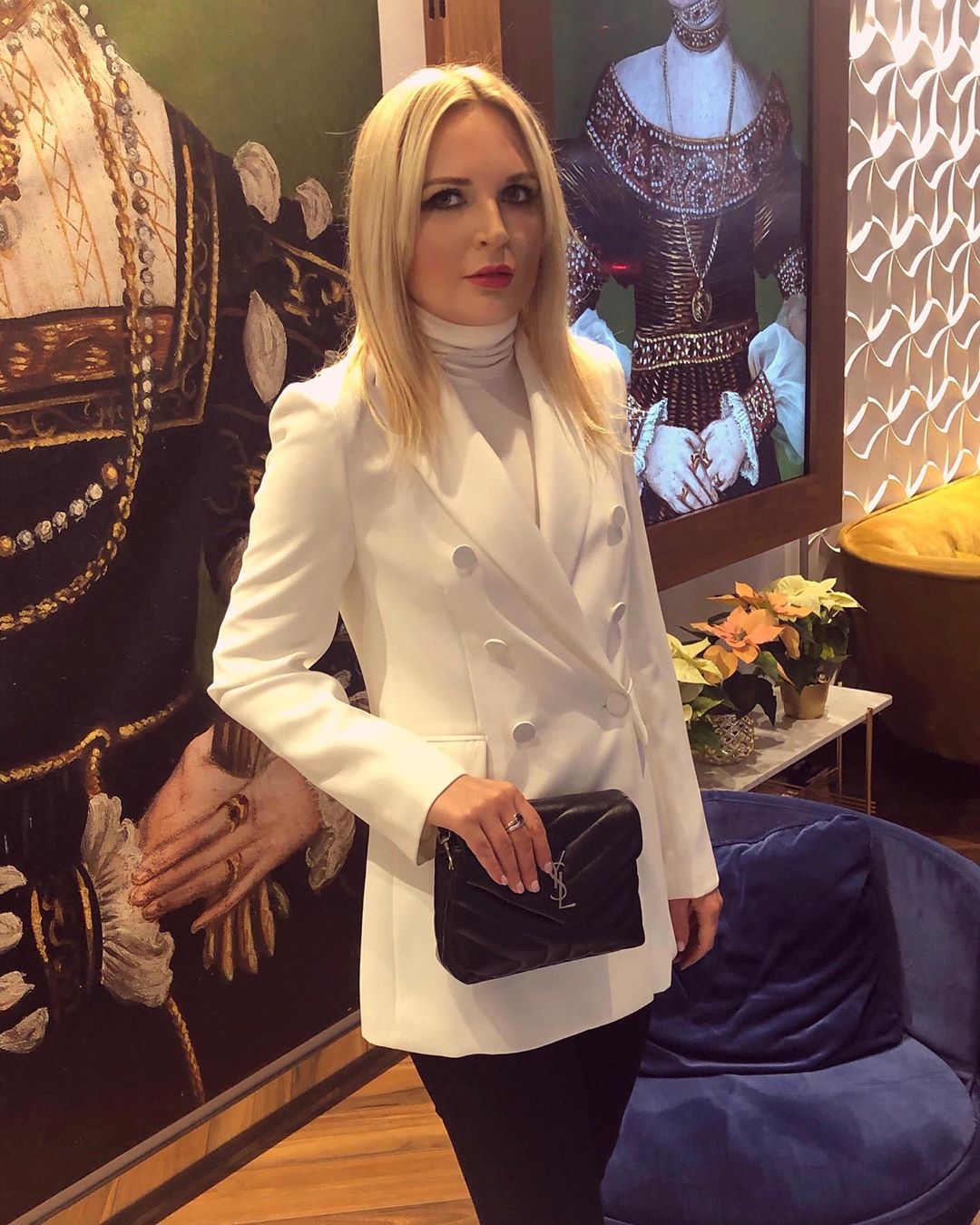 YSL LouLou 20CM 迷你斜挎包 467072黑色/银扣