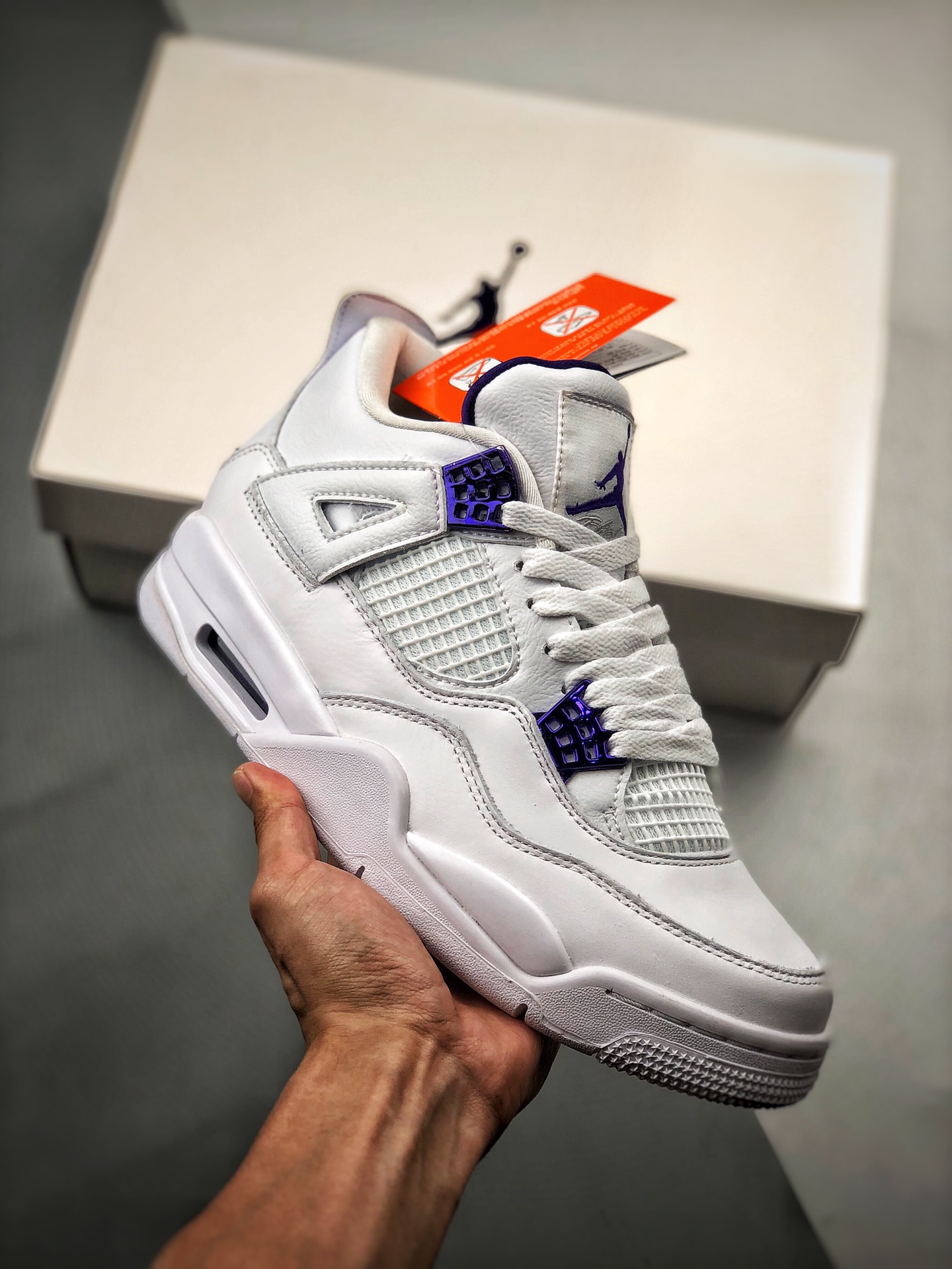 Soporte contra reembolso Versión original oficial, interpretando el mejor Air Jordan 4 'Purple Metallic' del mercado, m…
