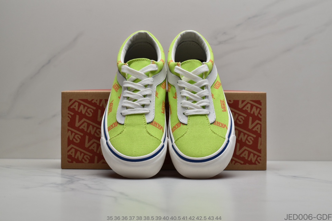 150 公司级Vans Bold Ni 经典雾霾蓝/荧光绿 采用多Logo填满鞋身