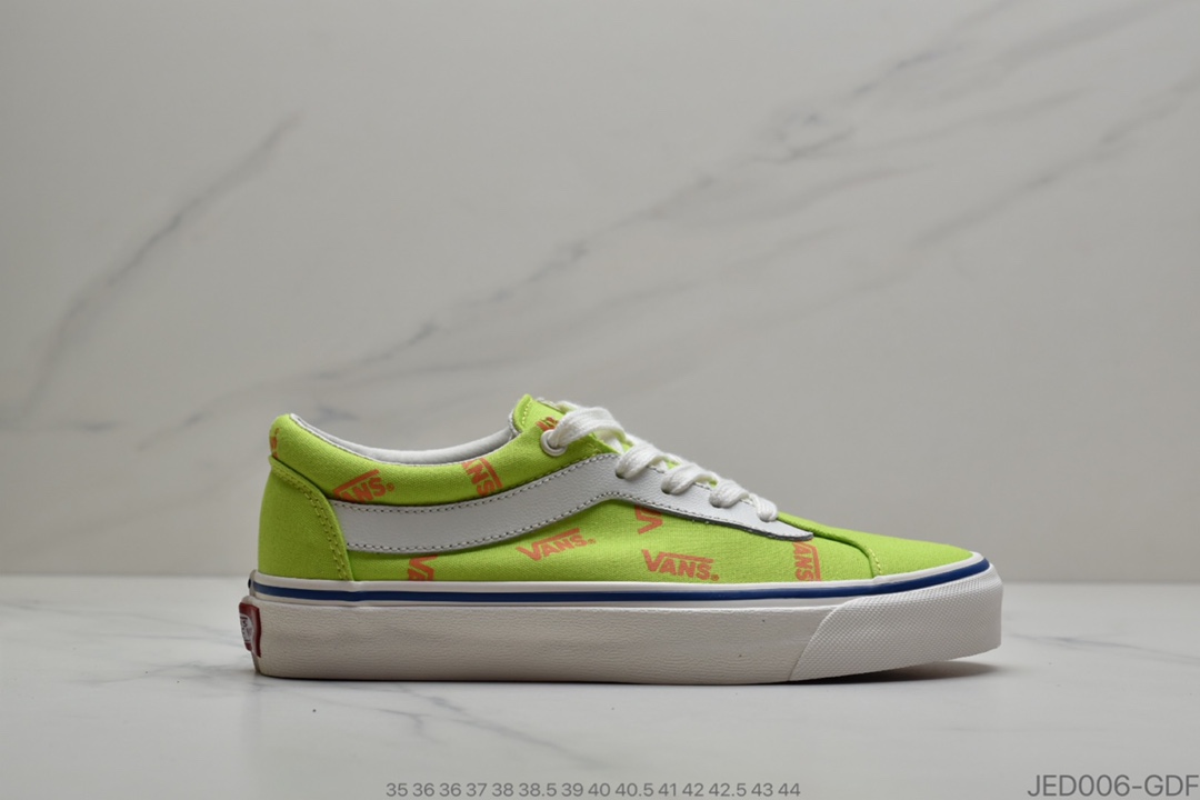 150 公司级Vans Bold Ni 经典雾霾蓝/荧光绿 采用多Logo填满鞋身