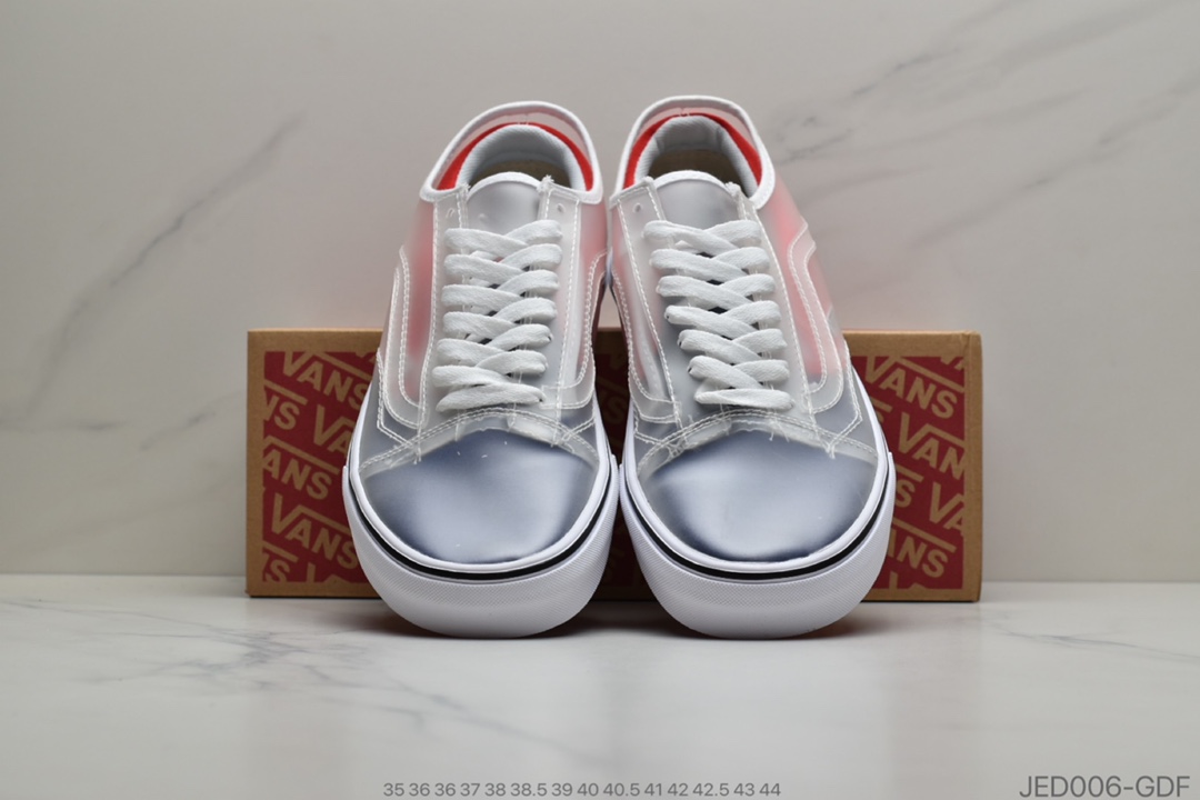 150 公司级Vans 万斯 Old Skool x Chinatown Market 联名透明棋盘格  低帮硫化休闲板鞋