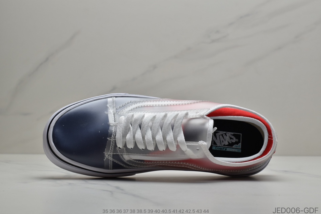 150 公司级Vans 万斯 Old Skool x Chinatown Market 联名透明棋盘格  低帮硫化休闲板鞋