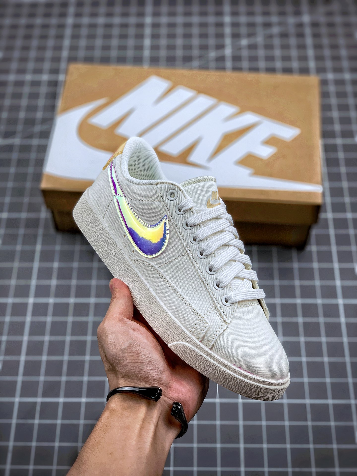 170 Nike Blazer Premium Canvas  ”Shanghai” 上海ID城市限定系列 浅咬花鞋底复古经典低帮开拓者休闲运动板鞋