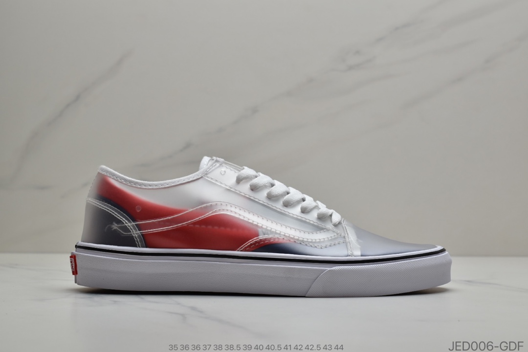 150 公司级Vans 万斯 Old Skool x Chinatown Market 联名透明棋盘格  低帮硫化休闲板鞋