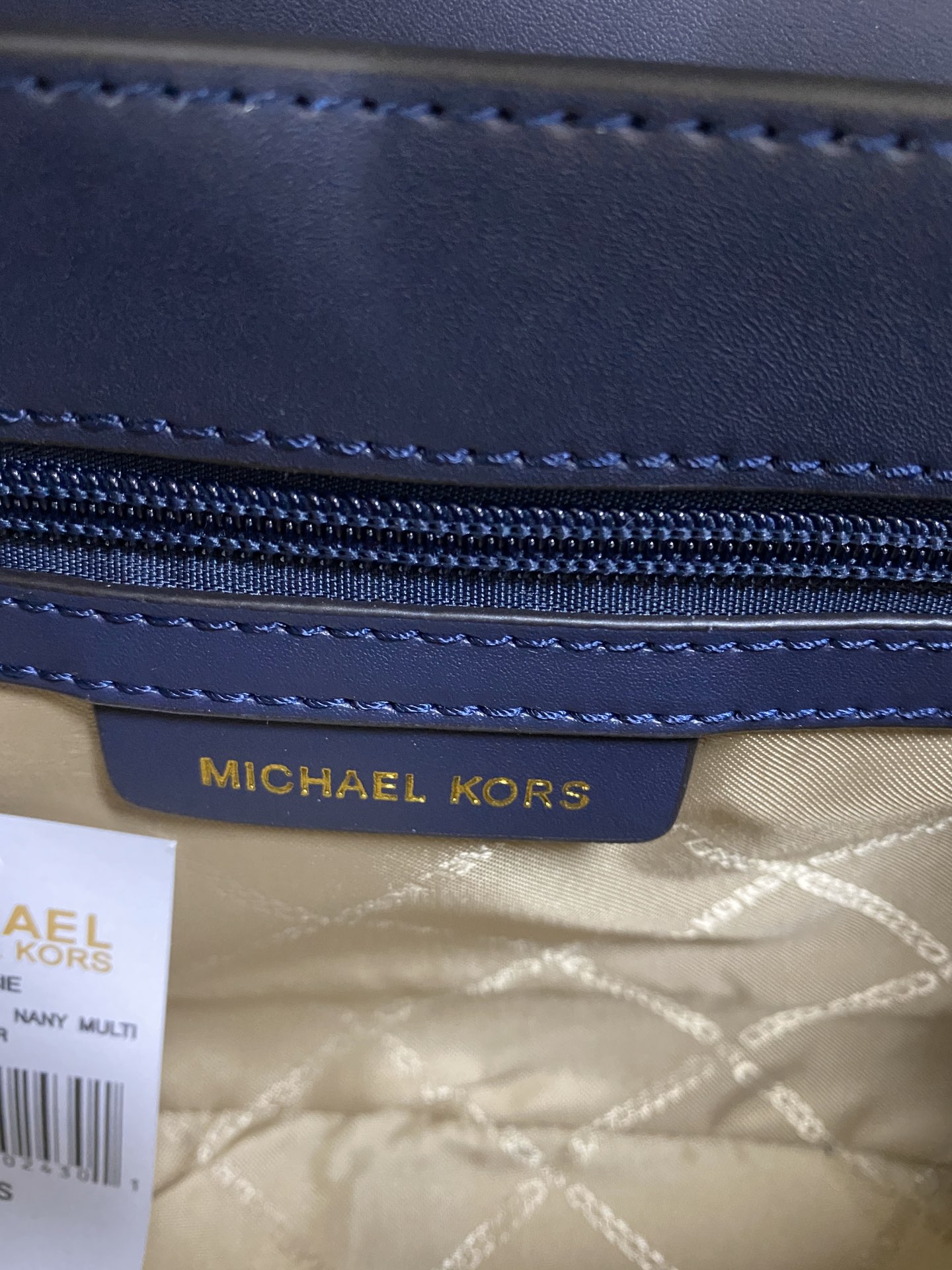 Michael Kors 拼色款酒神磨砂钉钉蓝 MK 拼色拼接款斜挎包