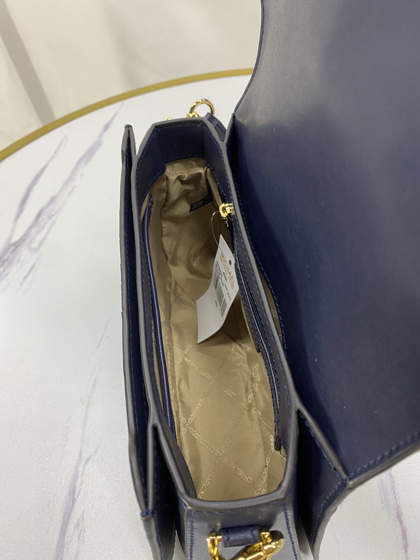 Michael Kors 拼色款酒神磨砂钉钉蓝 MK 拼色拼接款斜挎包