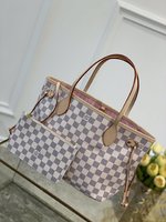 Louis Vuitton LV Neverfull Handbags Tote Bags High Quality Replica
 Pink Damier Azur Canvas N41363