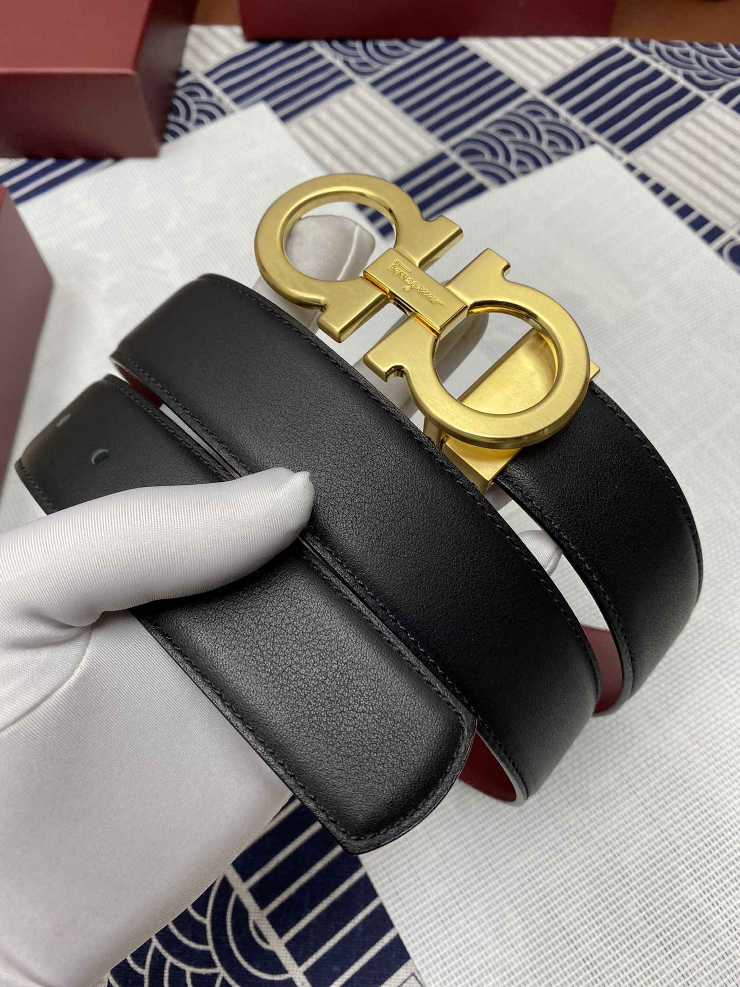 [Ferragamo Belts]Ferragamo: Original original first layer cowhide fine-grained