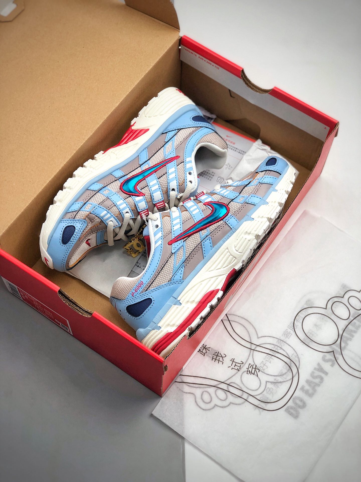 210 耐克Nike P-6000 CNPT”Sail/Teal/Desert Sand”系列复古老爹风休闲运动舒适跑鞋货号：CK2961-131