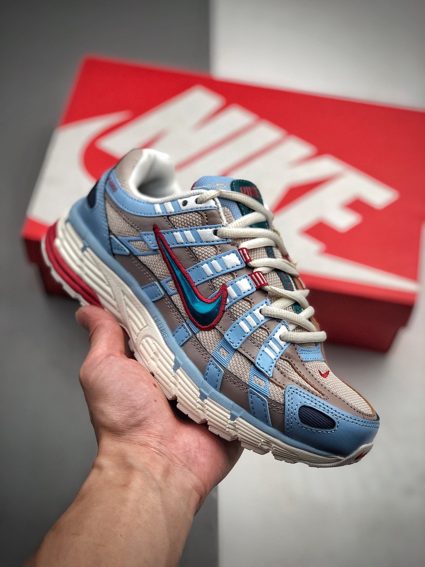 210 耐克Nike P-6000 CNPT”Sail/Teal/Desert Sand”系列复古老爹风休闲运动舒适跑鞋货号：CK2961-131