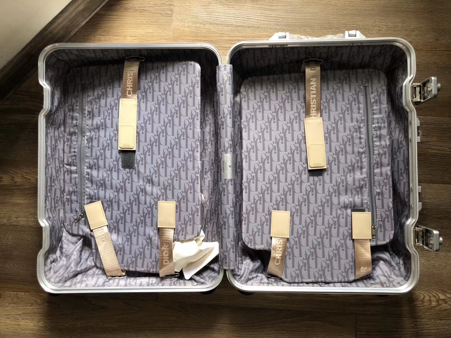 Rimowa x Dior Cabin Suitcase Aluminum Trolley Limited Edition Gray 10 a1591617564181 3435