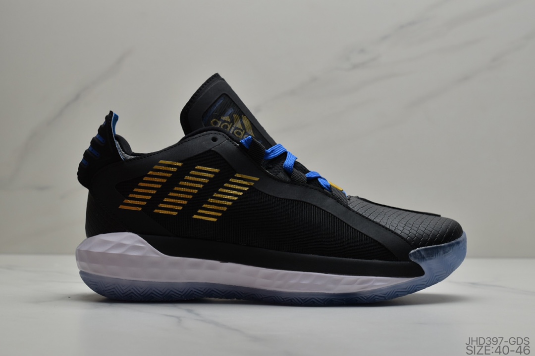 190 公司级阿迪达斯 Adidas Dame 6 GCA 黑红阴阳 中帮缓震复古休闲文化篮球鞋