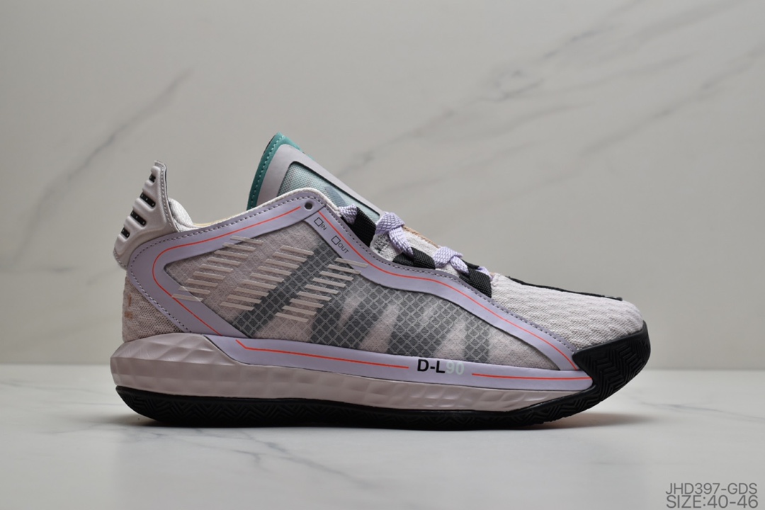 190 公司级阿迪达斯 Adidas Dame 6 GCA 黑红阴阳 中帮缓震复古休闲文化篮球鞋