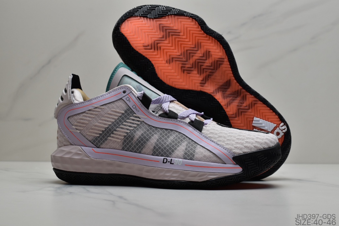 190 公司级阿迪达斯 Adidas Dame 6 GCA 黑红阴阳 中帮缓震复古休闲文化篮球鞋