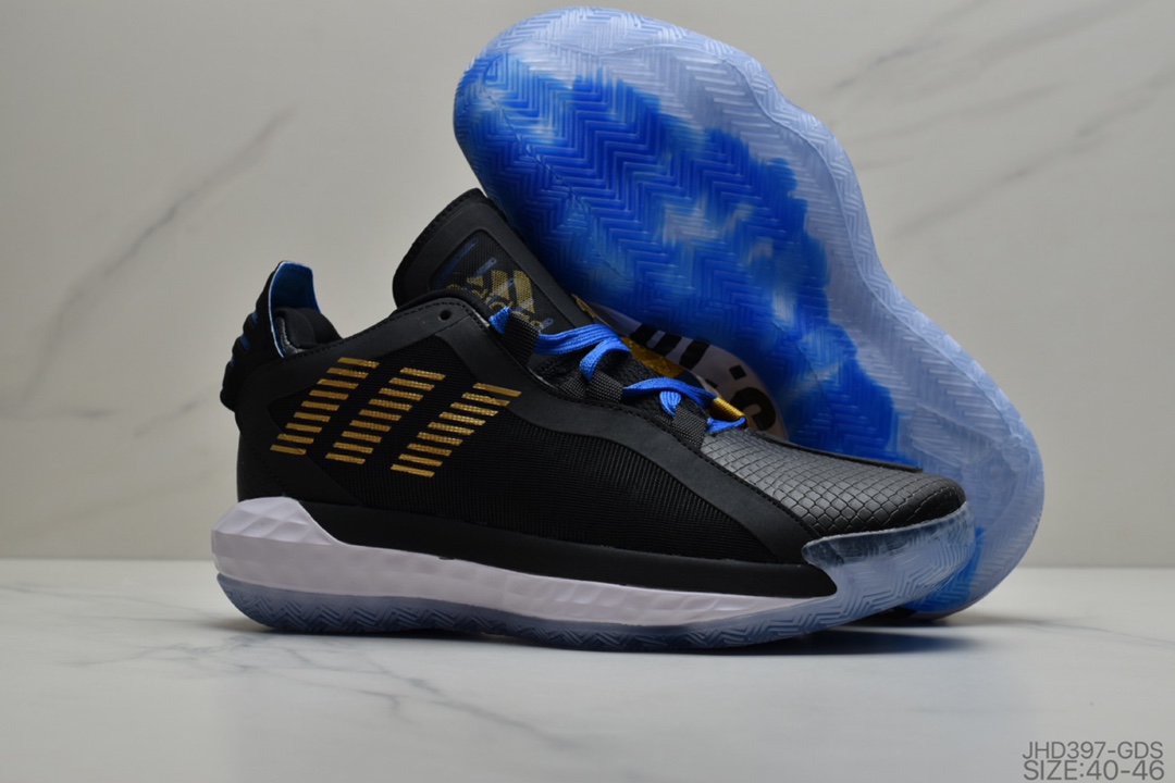190 公司级阿迪达斯 Adidas Dame 6 GCA 黑红阴阳 中帮缓震复古休闲文化篮球鞋