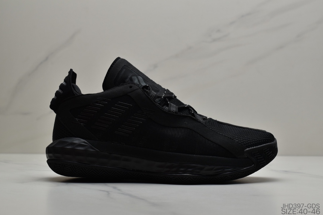 190 公司级阿迪达斯 Adidas Dame 6 GCA 黑红阴阳 中帮缓震复古休闲文化篮球鞋