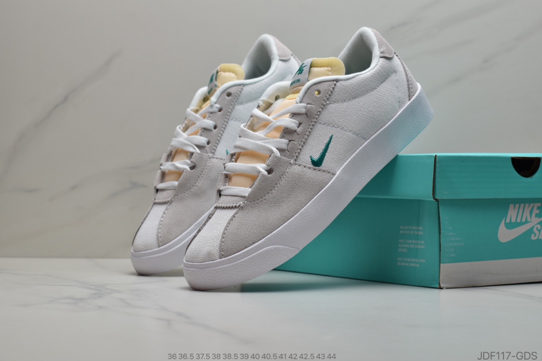 125 耐克Nike SB Zoom Bruin Edge”White/Green/Orange”布莱恩解构系列低帮开拓者休闲运动板鞋“白灰黄绿亮绿小双钩”CD5036-200