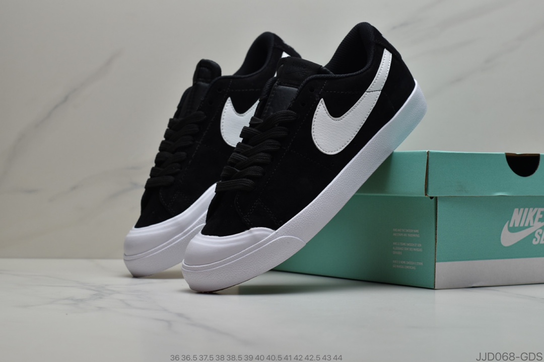 130 耐克/NIKE SB BLAZER ZOOM XT 耐克开拓者系列 开口笑包头低帮滑板鞋 货号：864348-019