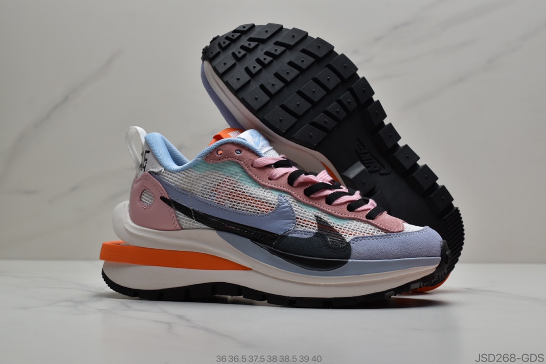 200  日式解构美学联名Sacai x Nike Pegasus Vaporfly”Wine Red/Light Green”改良马拉松解构设计前卫变形三层底休闲慢跑鞋BV0073-305