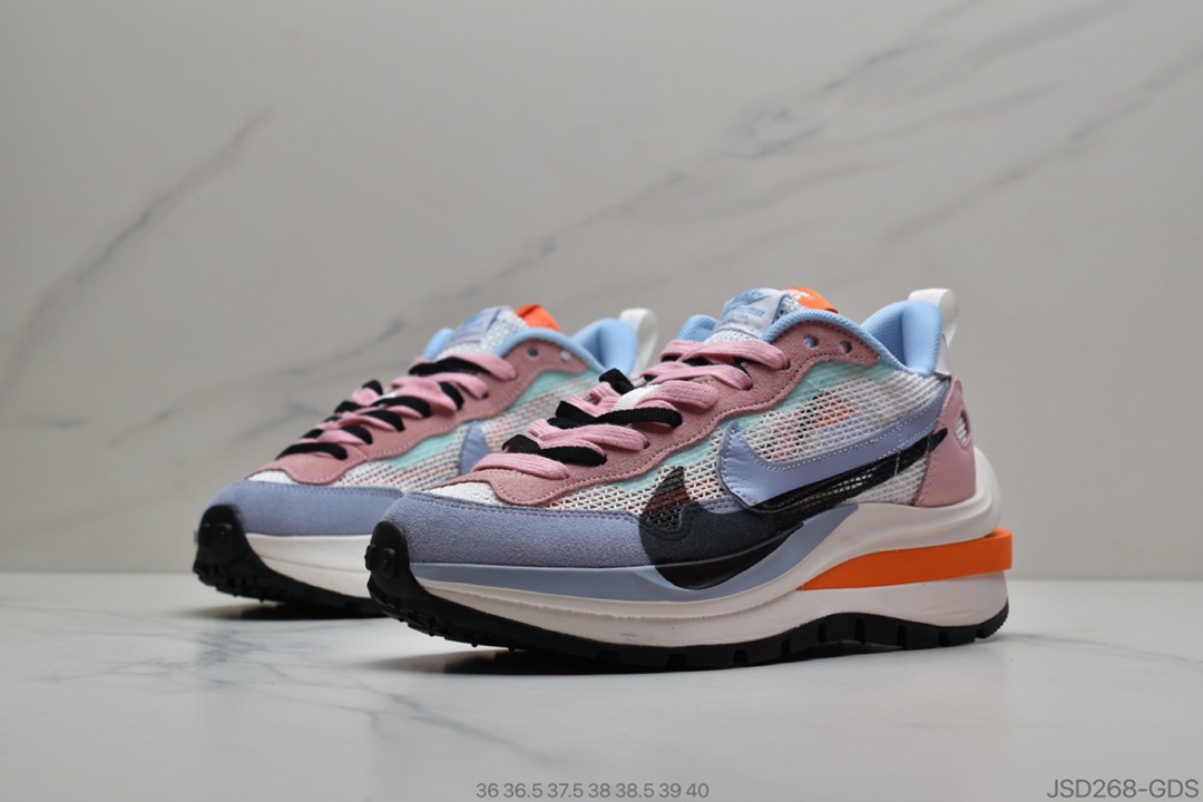 200  日式解构美学联名Sacai x Nike Pegasus Vaporfly”Wine Red/Light Green”改良马拉松解构设计前卫变形三层底休闲慢跑鞋BV0073-305