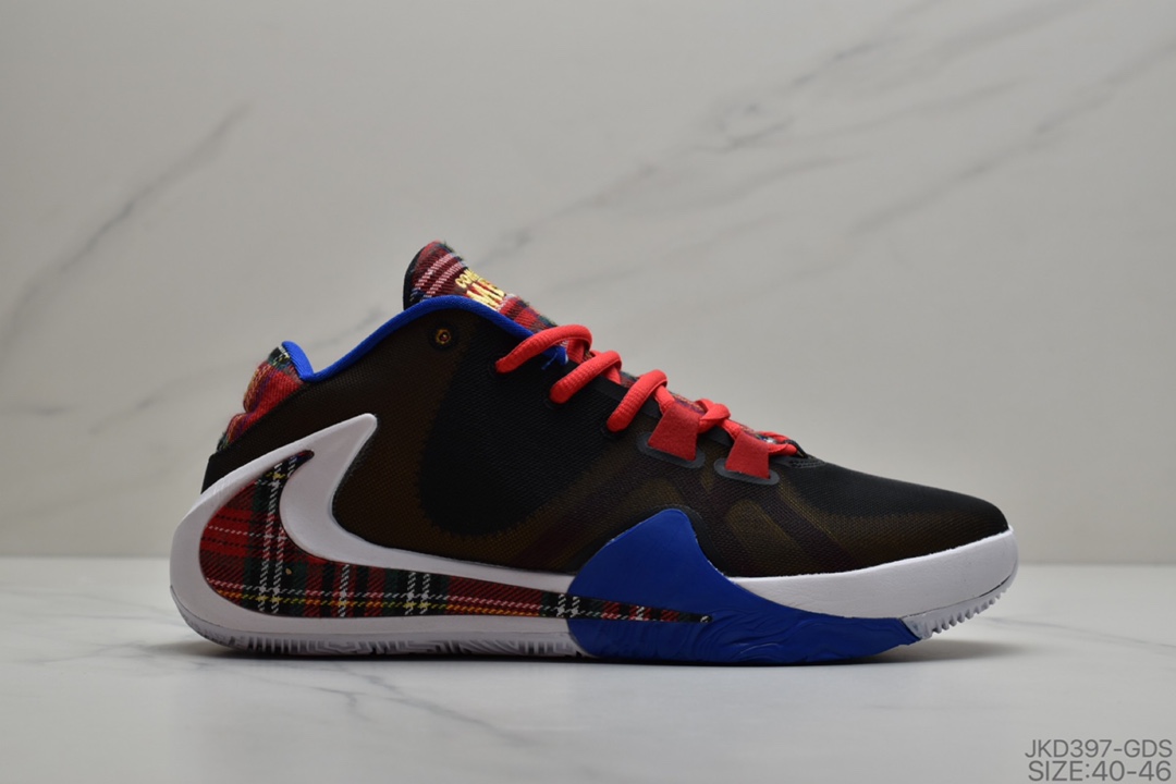 160 耐克/Nike Zoom Freak 1 GPX 一代字母哥签名款 白黑倒钩男子篮球鞋休闲男鞋运动鞋 货号：BQ5422-101