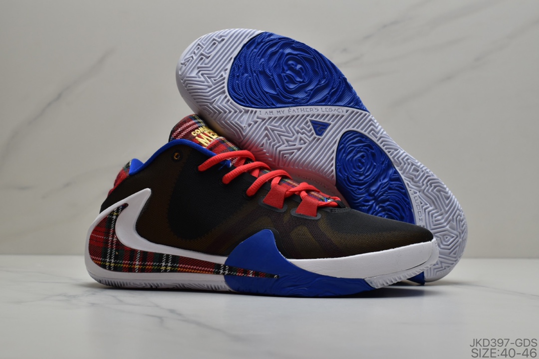 160 耐克/Nike Zoom Freak 1 GPX 一代字母哥签名款 白黑倒钩男子篮球鞋休闲男鞋运动鞋 货号：BQ5422-101