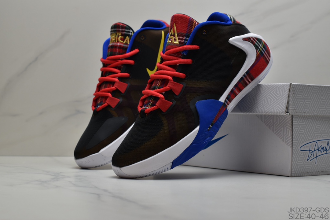 160 耐克/Nike Zoom Freak 1 GPX 一代字母哥签名款 白黑倒钩男子篮球鞋休闲男鞋运动鞋 货号：BQ5422-101