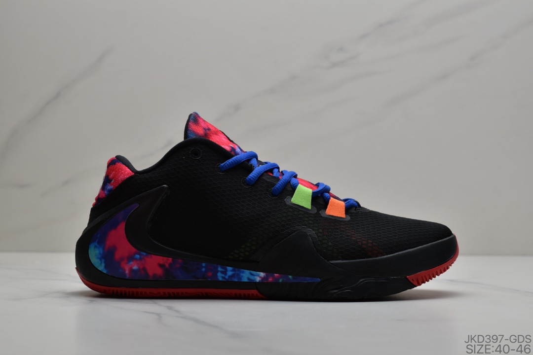 160 耐克/Nike Zoom Freak 1 GPX 一代字母哥签名款 白黑倒钩男子篮球鞋休闲男鞋运动鞋 货号：BQ5422-101
