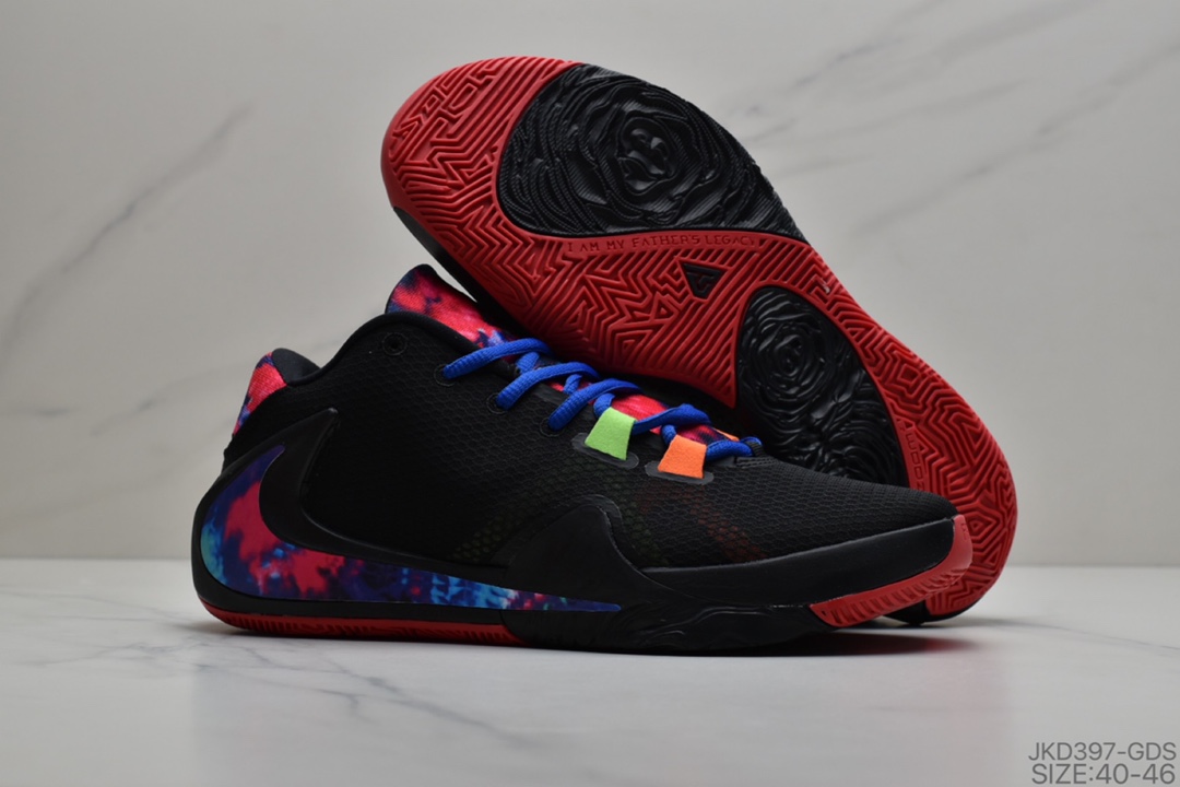160 耐克/Nike Zoom Freak 1 GPX 一代字母哥签名款 白黑倒钩男子篮球鞋休闲男鞋运动鞋 货号：BQ5422-101