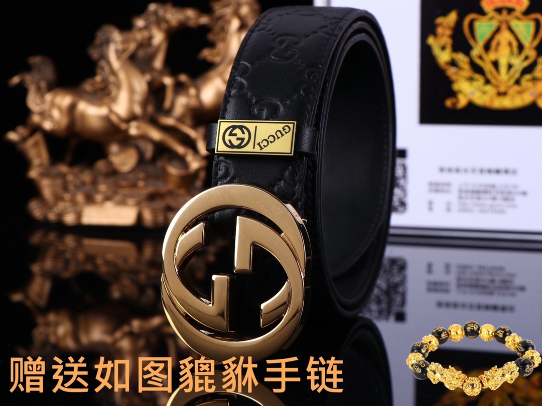 I0 皮带：Gucci 古奇 原单 腰带：百分百头层牛皮,保证真皮.纯手工编织,24k纯钢扣双面可用专柜同等质量, 送人自用首选 包装请认准如图专柜包装,赠送打孔器 ,宽度3.8cm