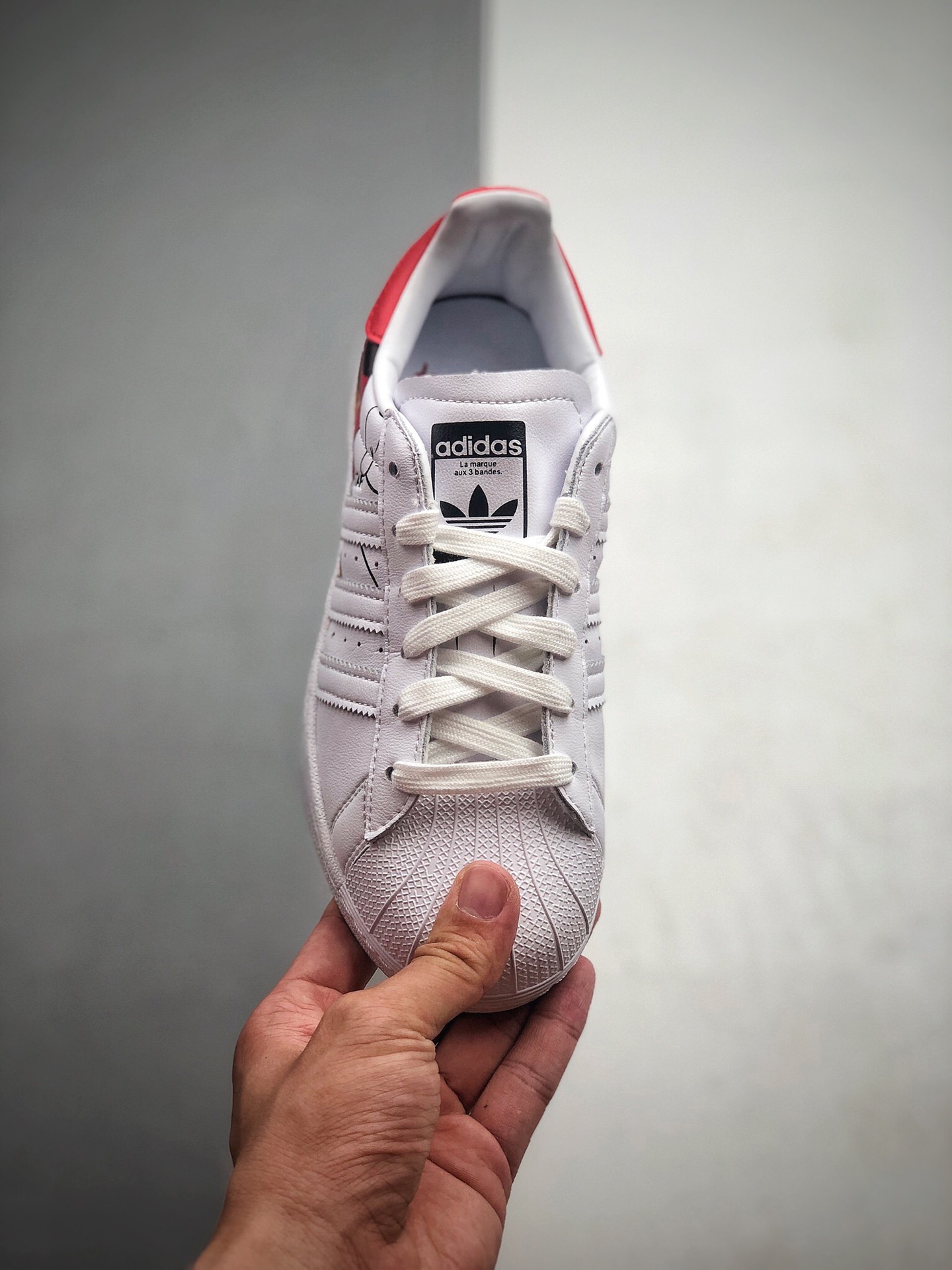 130 阿迪达斯 Adidas Superstar Star 贝壳头头层皮迪斯尼联名米老鼠板鞋 货号：FW2901