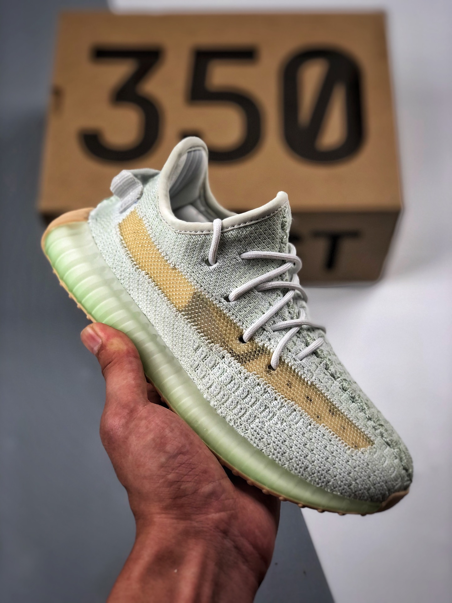 Admite pago contra reembolso Adidas Yeezy 350 Boost V2 zapatos para niños "Hyperspace" color verde menta, edi…