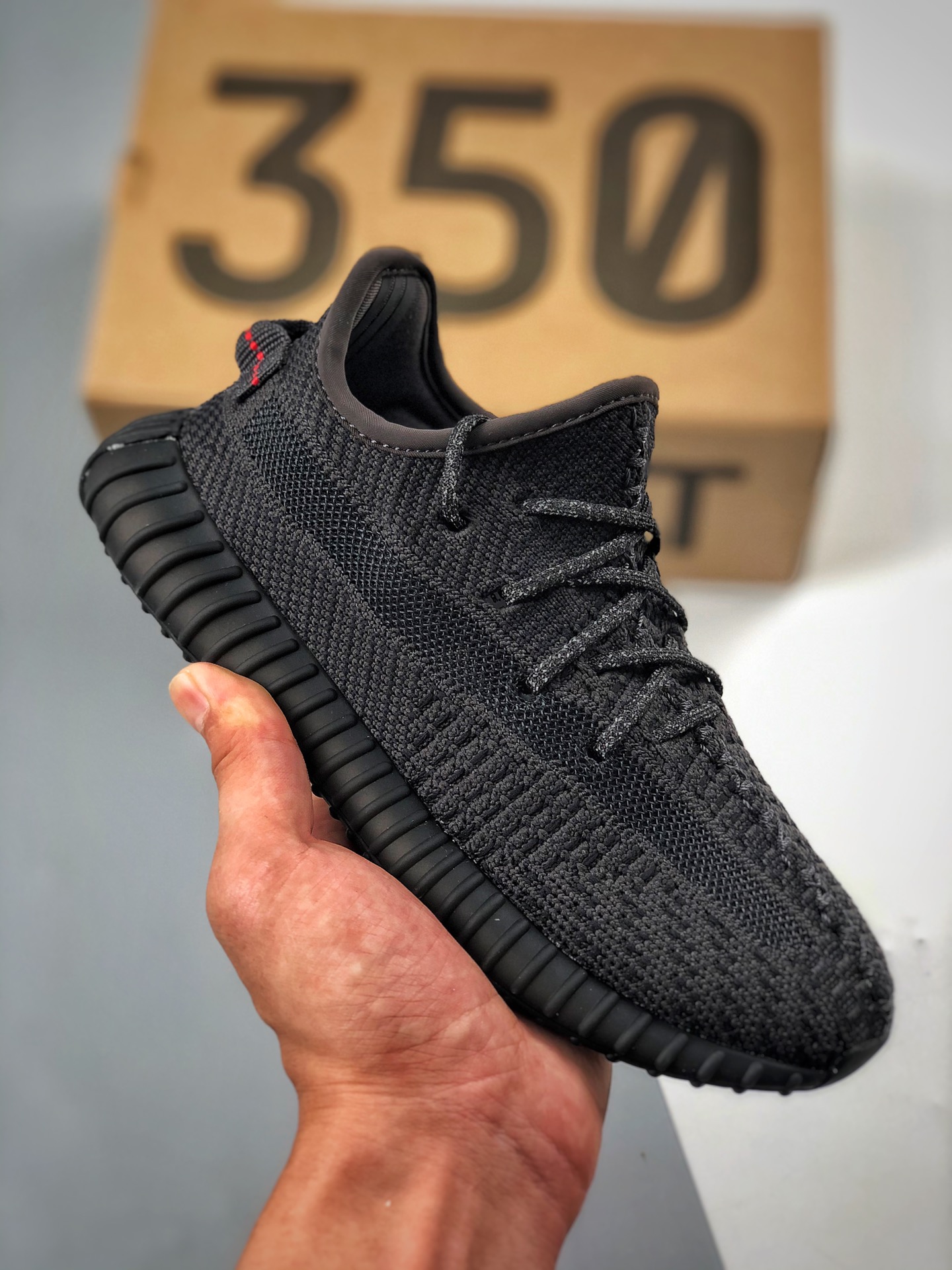 Support cash on delivery Adidas Yeezy 350 Boost V2 “Black” 3M Black Angel Kids Shoes #Original woven surface precision …